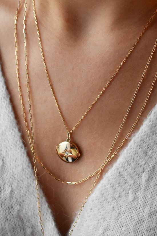 collier long sautoir plaqué or médaille médaillon photo étoile bijoux tendance gilet