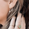 bijoux boucles d'oreilles plaqué or petites créoles galaxie étoile scintillante lune accumulation