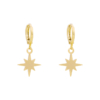 bijoux boucles d'oreilles plaqué or petites créoles galaxie étoile scintillante
