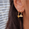 bijoux boucles d'oreilles plaqué or petites créoles galaxie étoile scintillante planète saturne accumulation