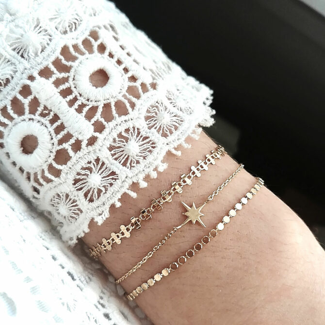 bijoux créateur tendance bohème 7 bracelet jonc plaqué or étoile