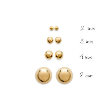 bijoux boucles d'oreilles plaqué or puce boule simple intemporel