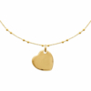 bijoux tendance collier 45 cm plaqué or médaille coeur