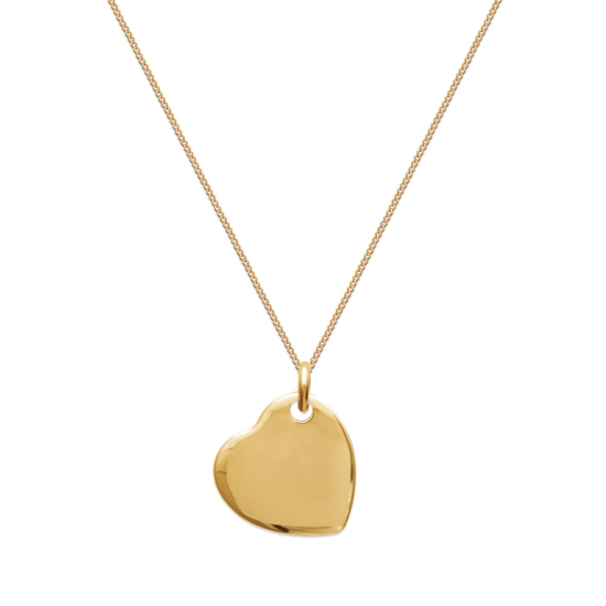 bijoux tendance long collier sautoir 80 cm plaqué or médaille coeur