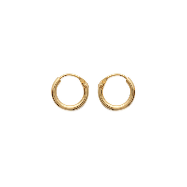 bijoux boucles d'oreilles plaqué or petites créoles 10 mm simple basique
