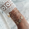 bijoux créateur tendance bohème 7 bracelet jonc semainier plaqué or perle maille xl coeur