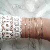 bijoux créateur tendance bohème 7 bracelet jonc semainier plaqué or perle pyrite fin pierre gemme intemporel