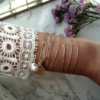 bijoux créateur tendance bohème 7 bracelet jonc semainier plaqué or perle maille xl coeur
