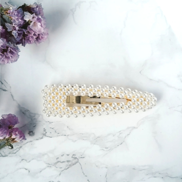 grande barrette xl perles brodées tendance accessoire cheveux
