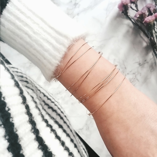 bijoux créateur tendance bohème 7 bracelet jonc semainier plaqué or