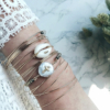 bijoux créateur tendance bohème 7 bracelet jonc semainier plaqué or coquillage cauri perle croix