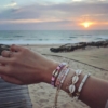 bracelet heishi surfeur blanc perles bohème plaqué or fait main créateur france look instagram flavie bracelets de l'été
