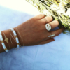 bijoux créateur tendance bohème bracelet heishi surfeur jonc perle plaqué or bague coquillage cauri perle croix