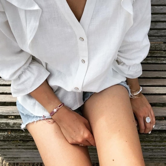 bracelet brésilien tendance été fleur nacre instagram flaflavflavia flavie