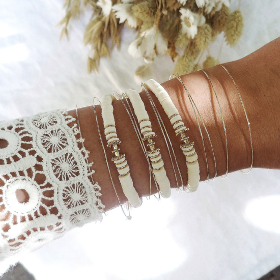 bracelet heishi perles bali bohème joncs destroy