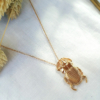 bijoux tendance collier plaqué or pendentif scarabée porte-bonheur