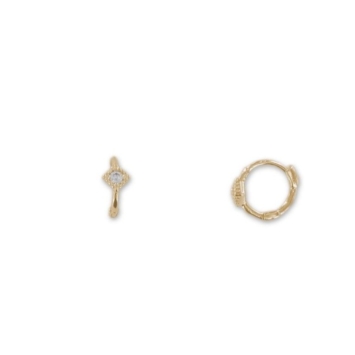 bijoux tendance boucles d'oreilles mini créoles plaqué or zircon bohème