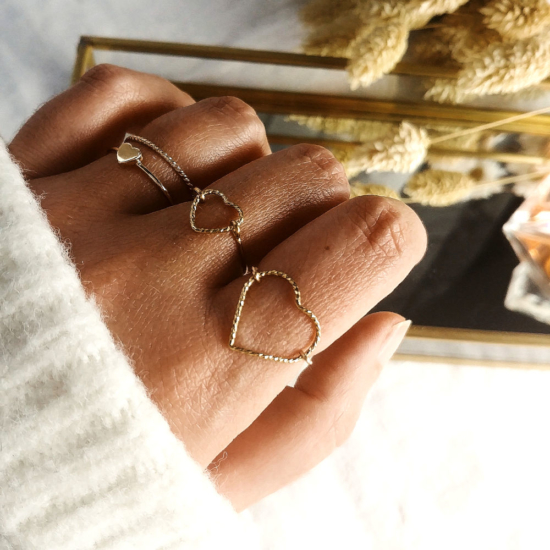 bague coeur idylle or xl fait main bijoux créateur tendance