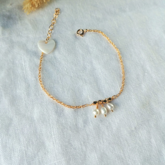 bracelet tendance perles or fait main bijoux créateur