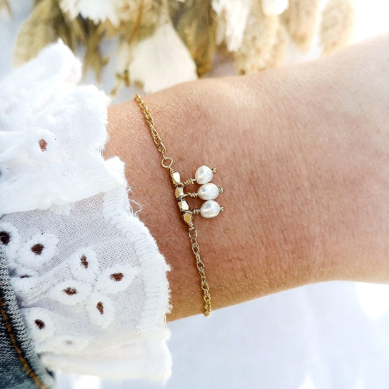 bracelet tendance perles or fait main bijoux créateur