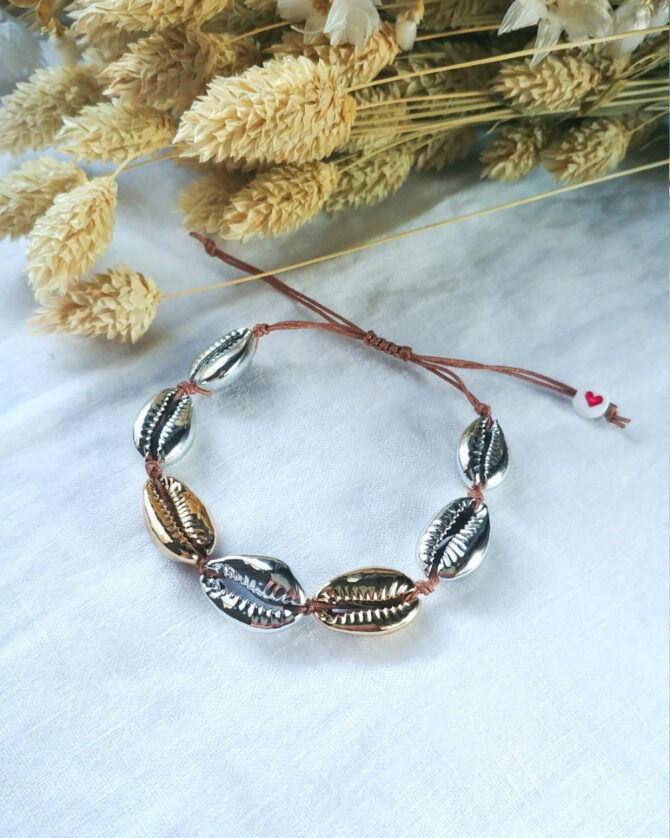 bracelets tendance coquillage argent et or fait main bijoux créateur