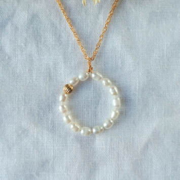 collier tendance cercle rond perles or fait main bijoux créateur