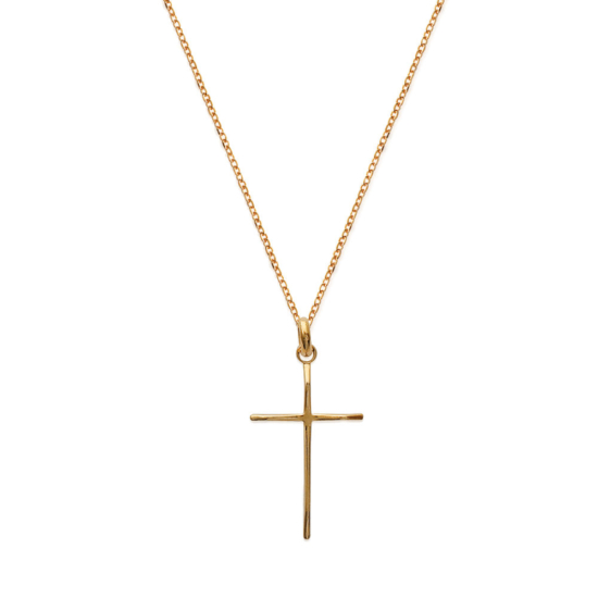 bijoux tendance collier pendentif croix plaqué or