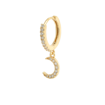 bijoux boucles d'oreilles plaqué or petites créoles galaxie lune accumulation