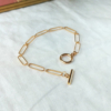 bracelet grand maillons xl fermoir T tendance néo bourgeoise or fait main bijoux créateur