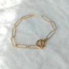 bracelet grand maillons xl fermoir T tendance néo bourgeoise or fait main bijoux créateur