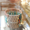 bijoux tendance bracelet perles métal émaillé email mot love bracelet coloré perles carrée plate
