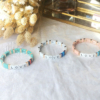 bijoux tendance bracelet perles métal émaillé email mot love bracelet coloré perles carrée plate