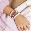 bijoux tendance bracelet perles métal émaillé email mot love bracelet coloré perles carrée plate