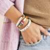 bijoux tendance bracelet perles métal émaillé email mot love bracelet coloré perles carrée plate