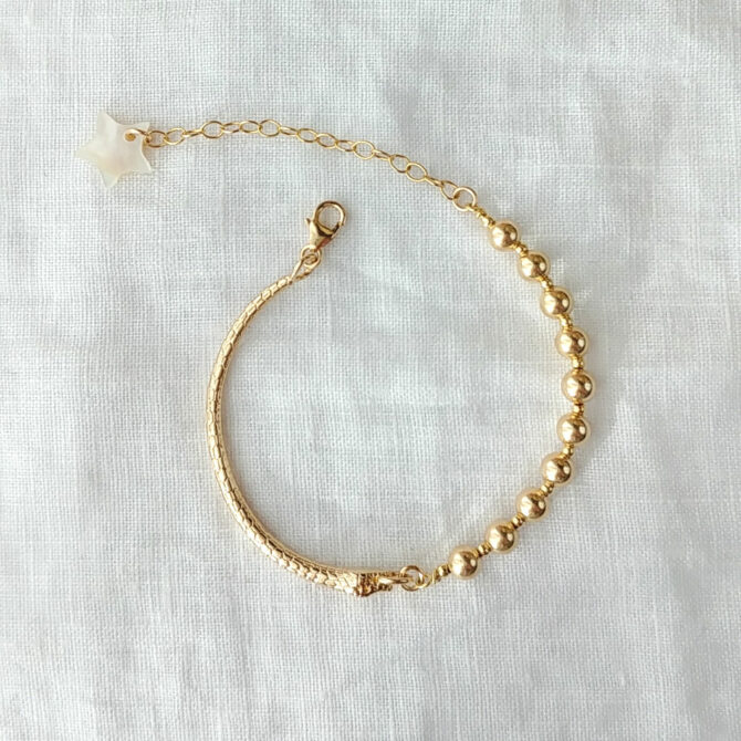 bracelet serpent jonc grosse perles or tendance néo bourgeoise or fait main bijoux créateur