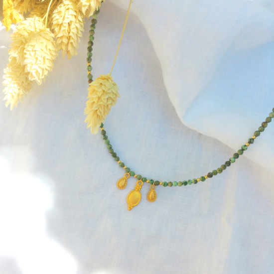 collier heishi turquoise pierre semi précieuse pendentifs bohème indien fait main bijoux créateur france