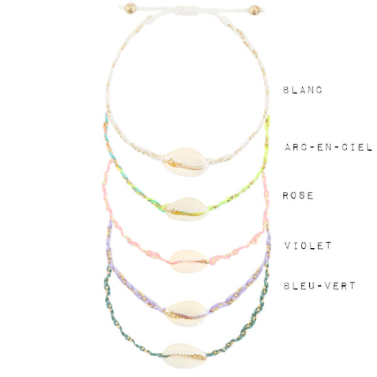 bracelets tendance coquillage cauri