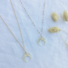 collier tendance corne demi luneen nacre fait main bijoux créateur made in france