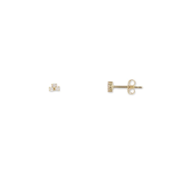 bijoux petites boucles d'oreilles puce fleur brillante zircon or