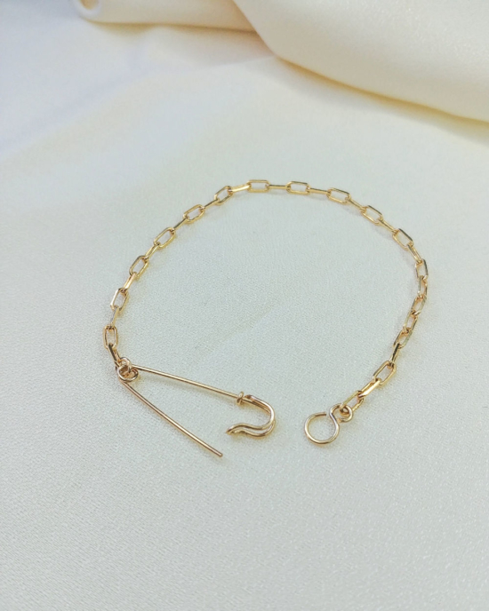 bracelet épingle à nourrice punk chic or gold filled bijoux tendance fait main france créateur