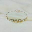 Bracelet Fantaisie Jonc En Nacre Rose Gris - 33 Grammes, Longueur 8 Cm, Pour Fille, Occasion