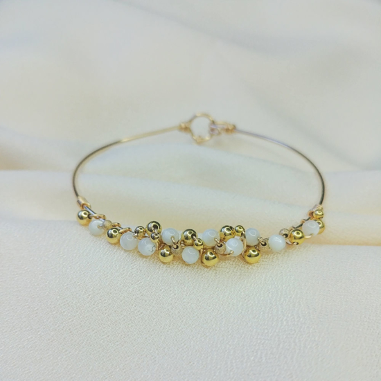 bracelet jonc tissage broderie perles semainiers fait main or fil gold filled bijoux createur instagram france fait main