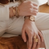 bracelets joncs tissage perles blanches or fait main en france bijoux créateur tendance