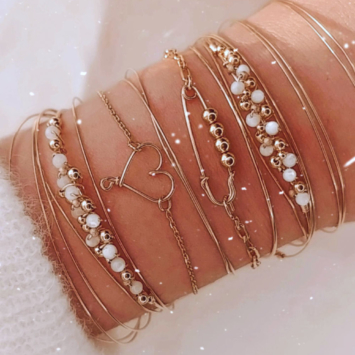 bracelets joncs coeur épingle à nourrice cauri or gold filled fait main createur instagram france