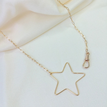 collier étoile fermoir mousqueton gros maillons maille XL or bijoux tendance fait main france créateur