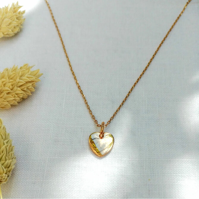 bijoux tendance collier pendentif coeur plaqué or