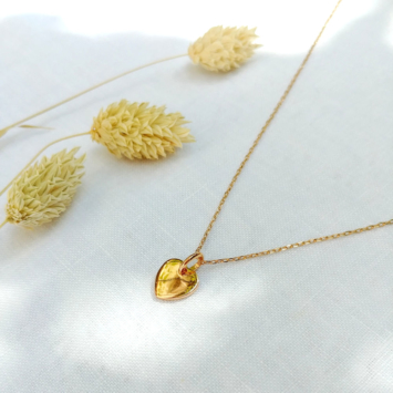 bijoux tendance collier pendentif coeur plaqué or