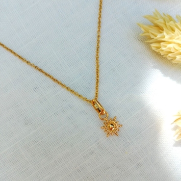 collier petit soleil plaqué or ras de cou
