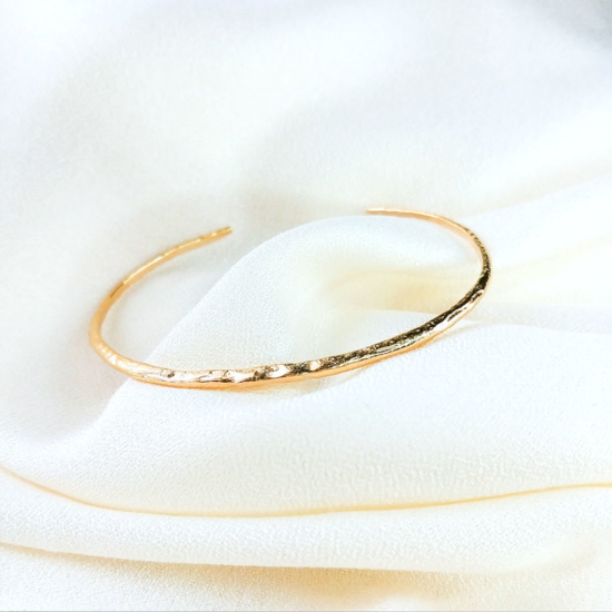 bijonx bracelet jonc texture martelé plaqué or bijoux createur instagram france
