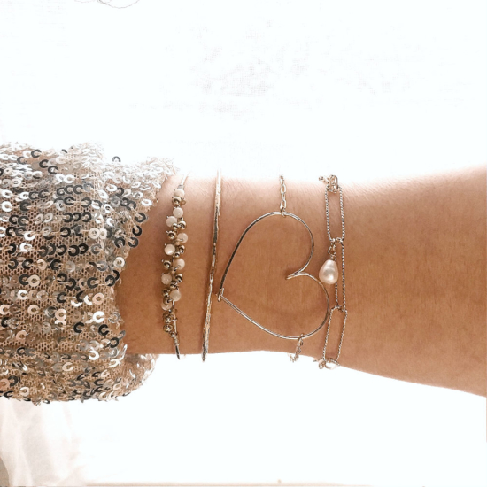 bracelets joncs coeur épingle à nourrice cauri or gold filled fait main createur instagram france
